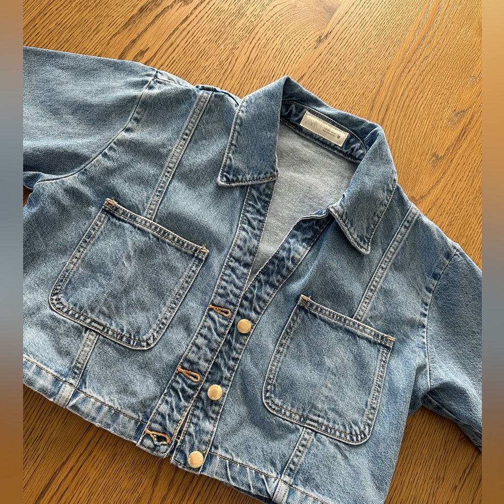 Zara denim crop top women’s size small